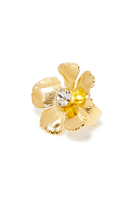 Anemone Ring, 18K Gold-Plated Brass & Crystals
